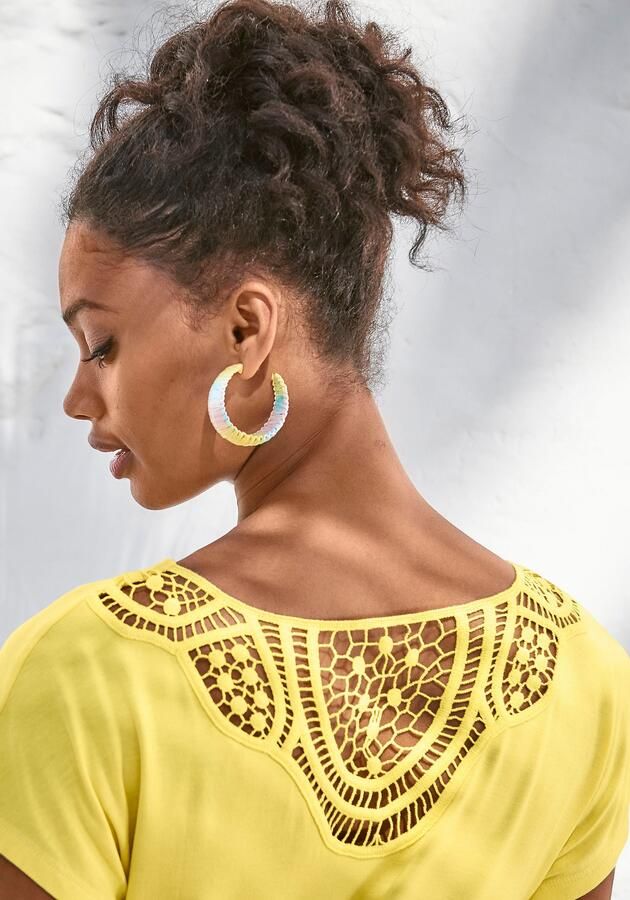 Vivance Shirt met korte mouwen Met haakwerk aan de achterkant - Foto 4