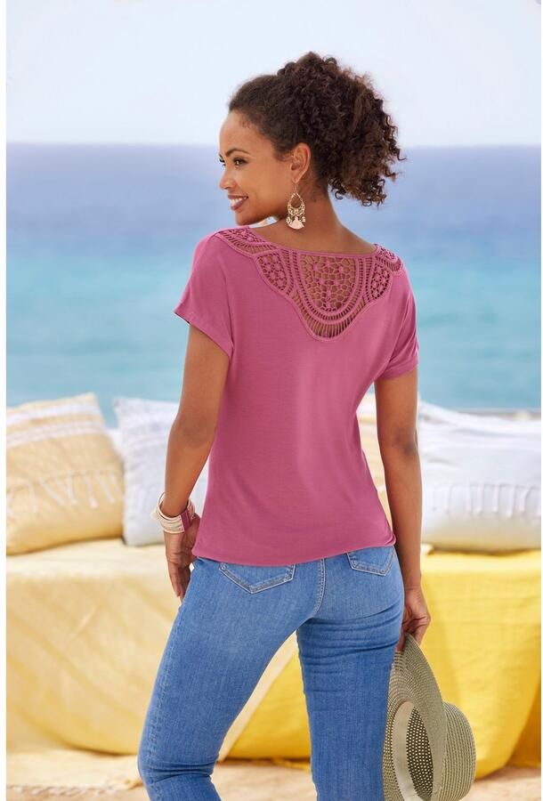 Vivance Shirt met korte mouwen Met haakwerk aan de achterkant - Foto 4