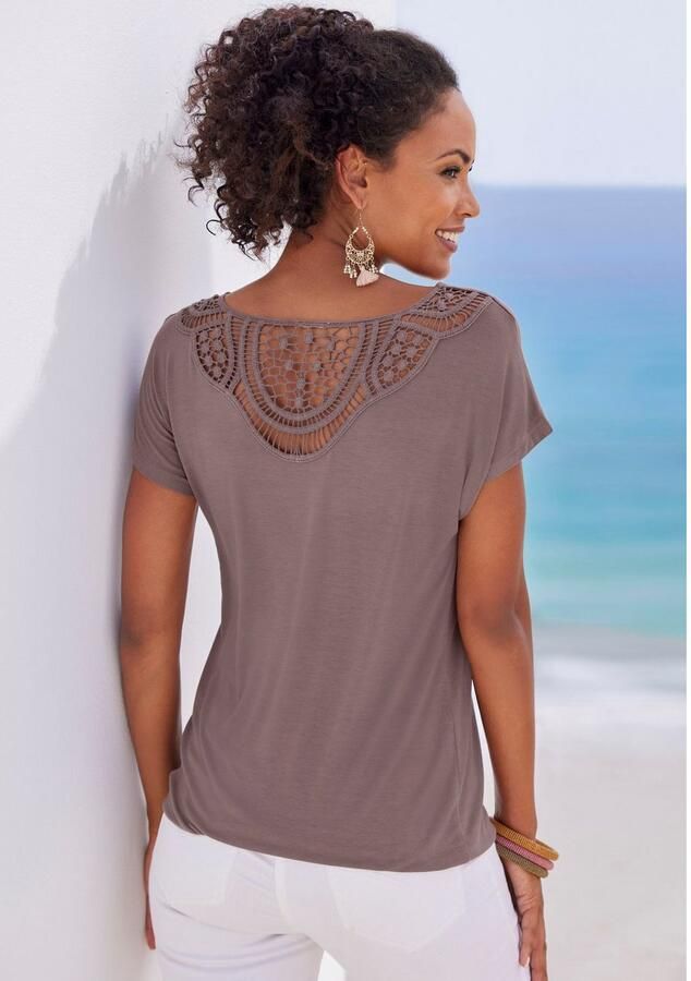 Vivance Shirt met korte mouwen Met haakwerk aan de achterkant - Foto 4