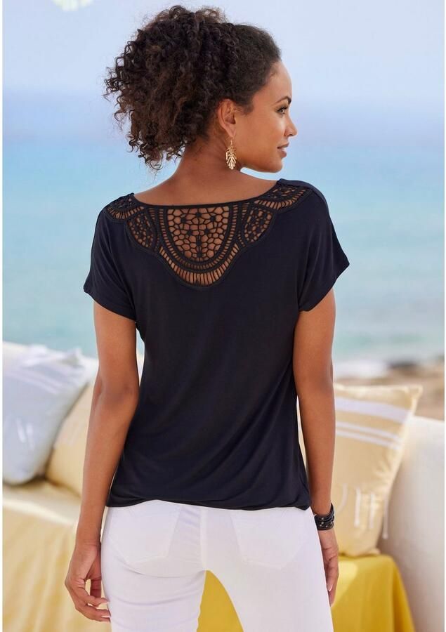 Vivance Shirt met korte mouwen Met haakwerk aan de achterkant (Set van 2) - Foto 3