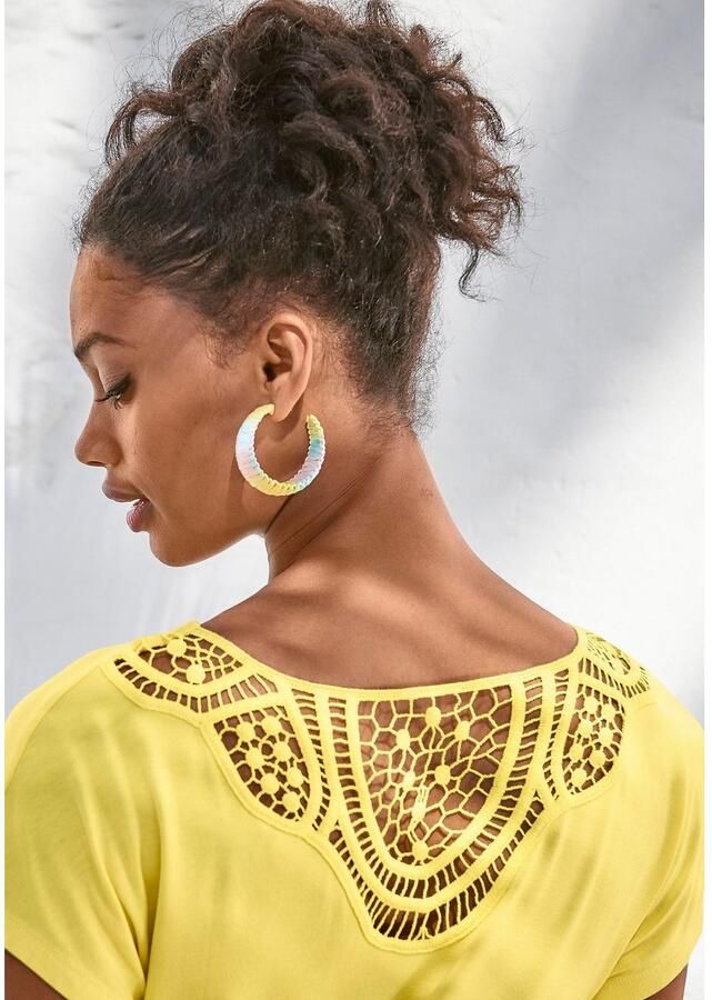 Vivance Shirt met korte mouwen Met haakwerk aan de achterkant (Set van 2) - Foto 3