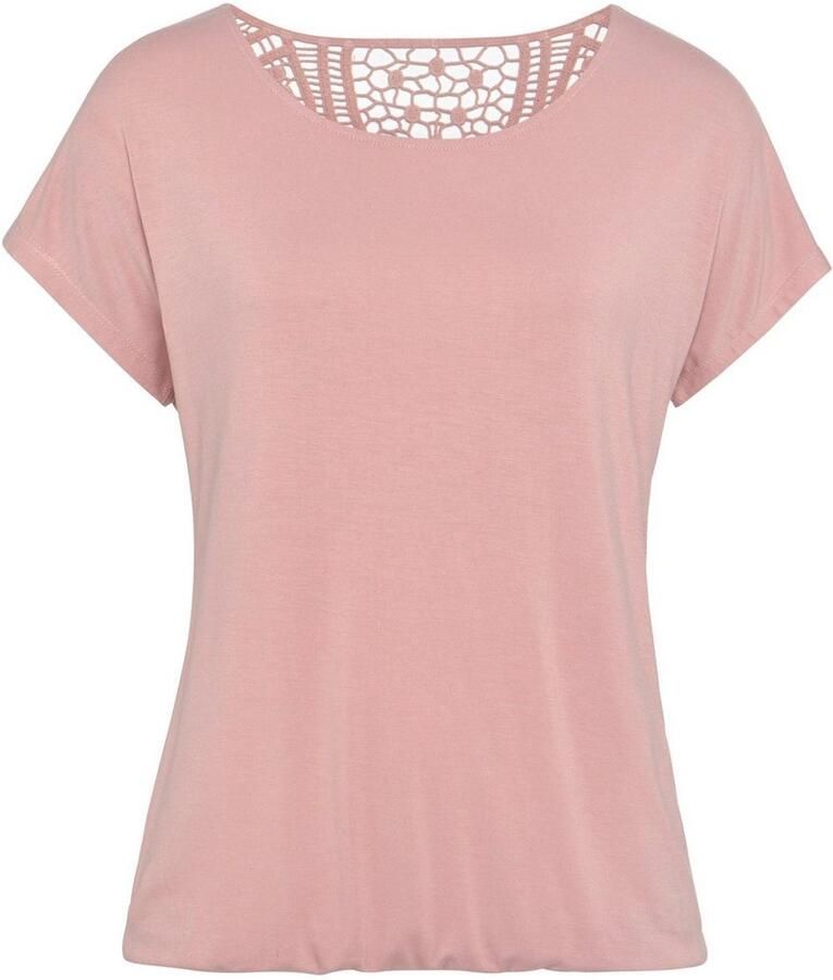 Vivance Shirt met korte mouwen Met haakwerk aan de achterkant (Set van 2)