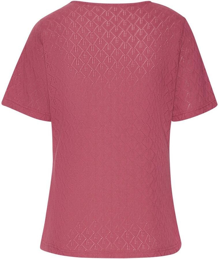 Vivance Shirt met korte mouwen Met modieus ajourpatroon in een zachte katoenkwaliteit - Foto 3