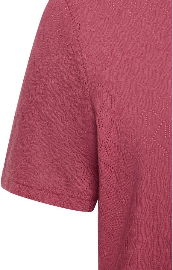 Vivance Shirt met korte mouwen Met modieus ajourpatroon in een zachte katoenkwaliteit - Foto 2