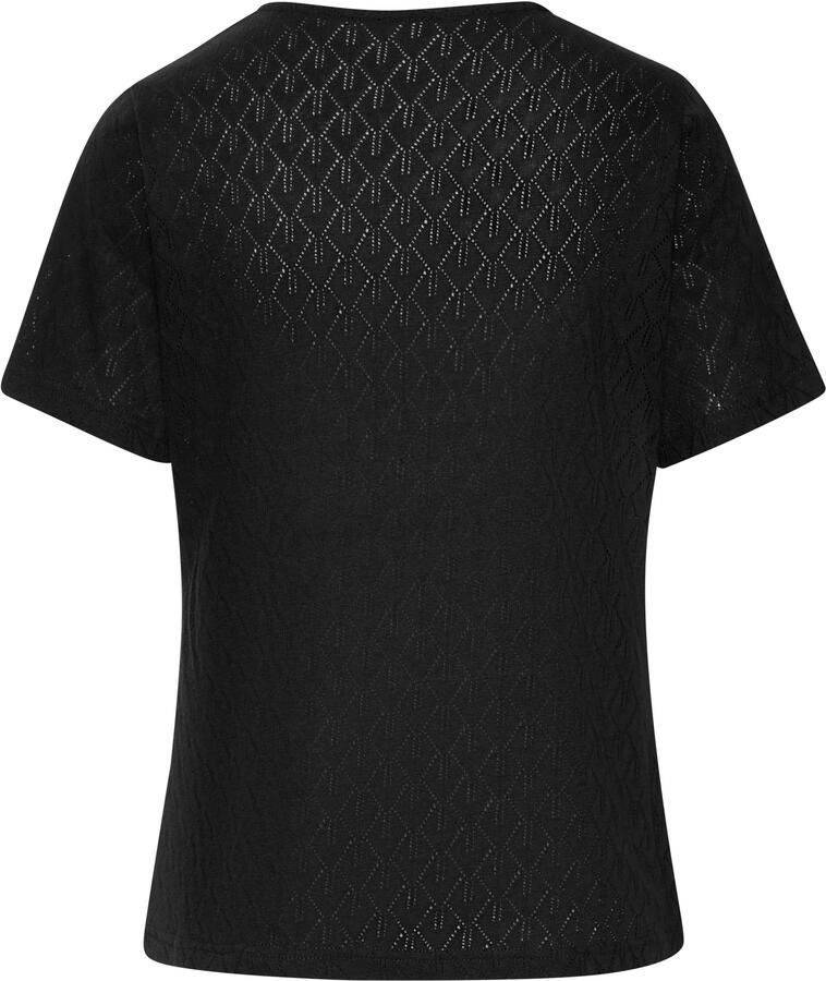 Vivance Shirt met korte mouwen Met modieus ajourpatroon in een zachte katoenkwaliteit - Foto 3