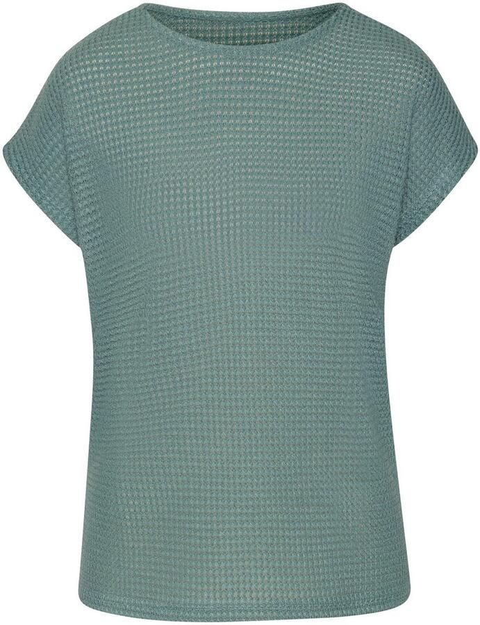 Vivance Shirt met korte mouwen Met modieuze wafelstructuur van kreukvrije breikwaliteit (Set van 2)