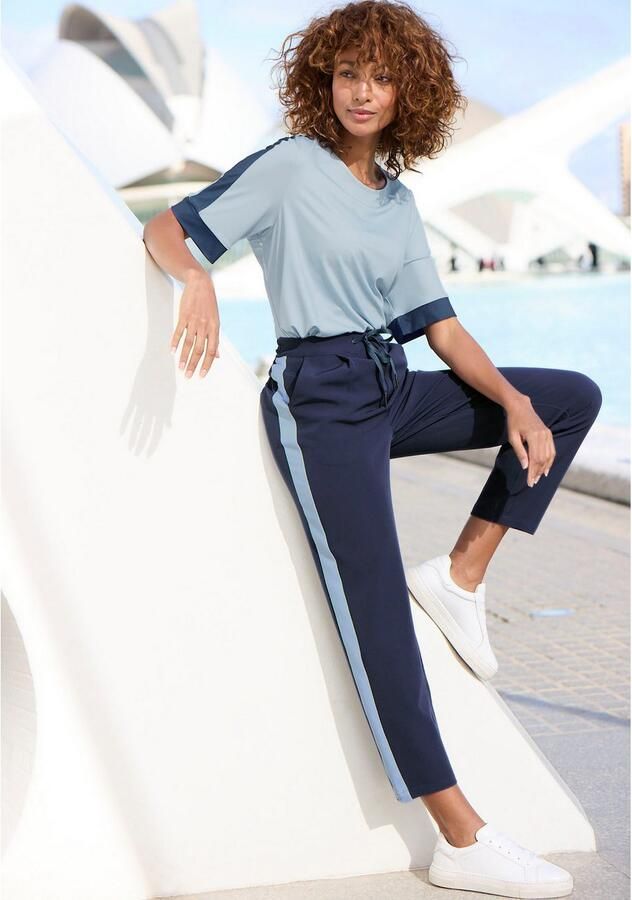 Vivance Comfortbroek met sportieve contraststrepen - Foto 2