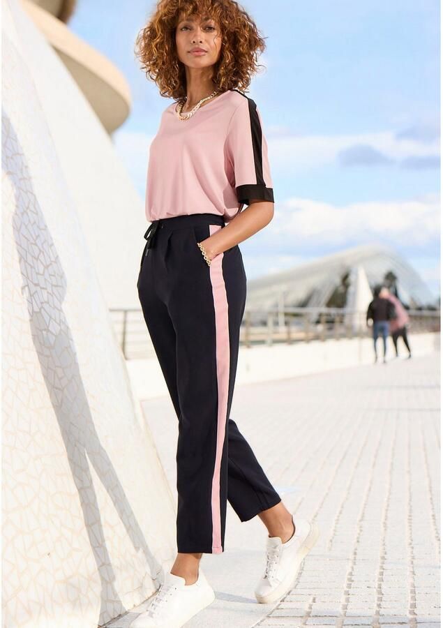 Vivance Comfortbroek met sportieve contraststrepen - Foto 2