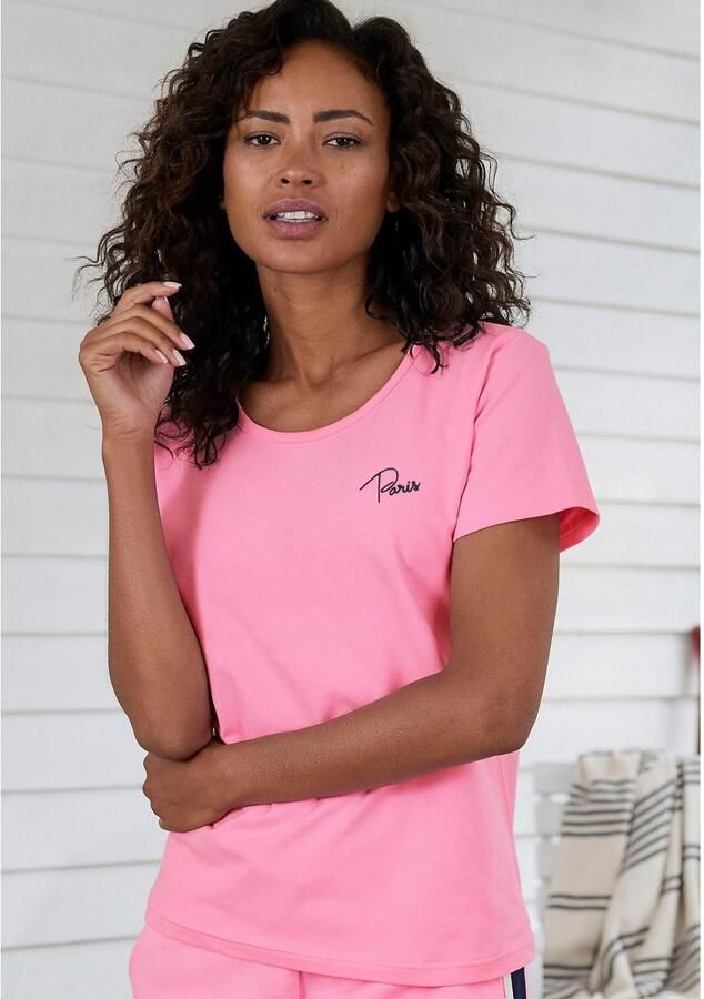 Vivance Shirt met korte mouwen -T-Shirt T-shirt met borduursel loungewear - Foto 5