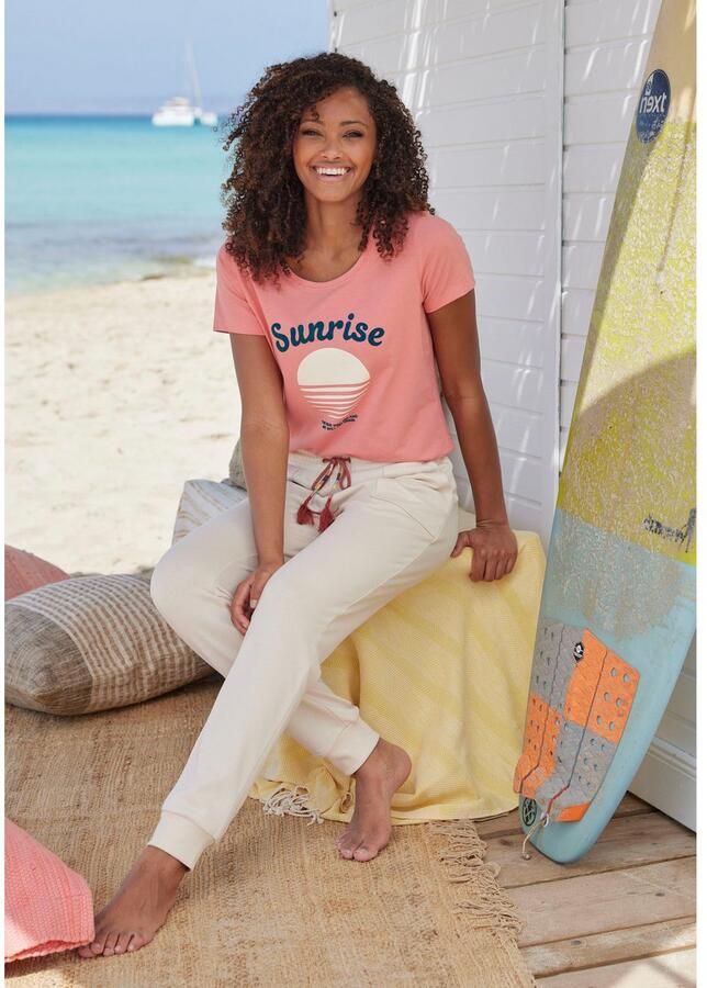 Vivance Shirt met korte mouwen -T-Shirt T-shirt met mooie frontprint loungewear - Foto 3