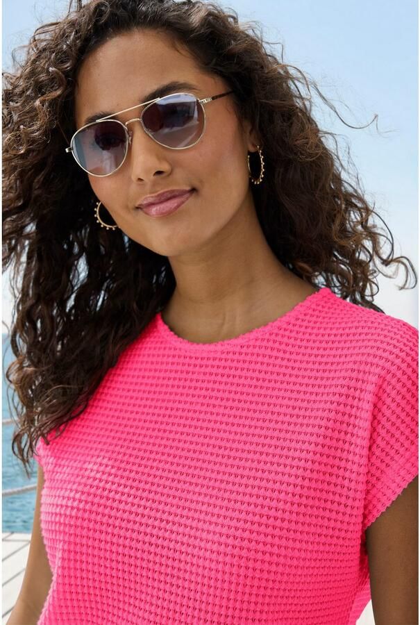 Vivance Shirt met korte mouwen Van strijkvrije wafelstof van kreukvrije breikwaliteit - Foto 3