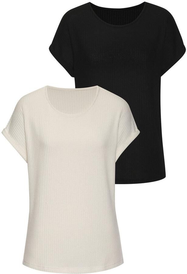 Vivance Shirt met korte mouwen Van zachte piquékwaliteit (Set van 2) - Foto 3