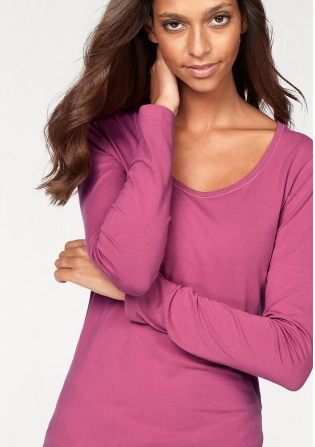 Vivance Shirt met lange mouwen Elastische katoenkwaliteit (Set van 2) - Foto 4