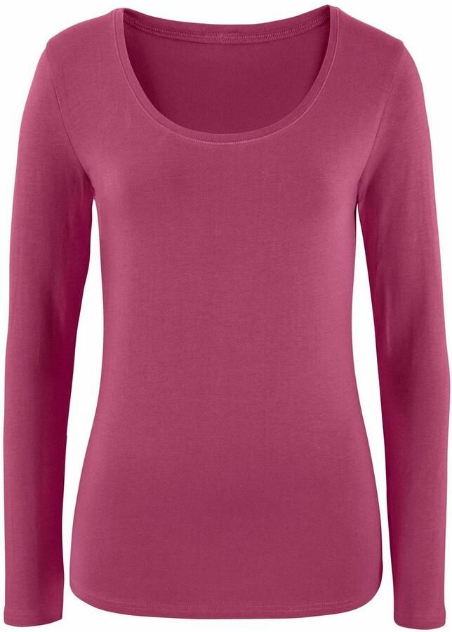 Vivance Shirt met lange mouwen Elastische katoenkwaliteit (Set van 2)