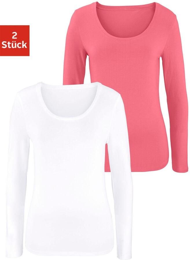 Vivance Shirt met lange mouwen Elastische katoenkwaliteit (Set van 2) - Foto 7