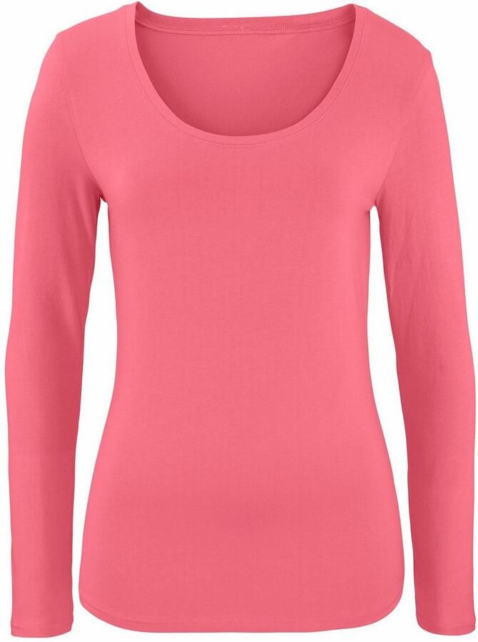 Vivance Shirt met lange mouwen Elastische katoenkwaliteit (Set van 2)