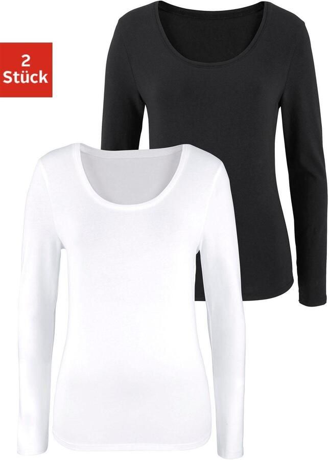 Vivance Shirt met lange mouwen Elastische katoenkwaliteit (Set van 2) - Foto 7