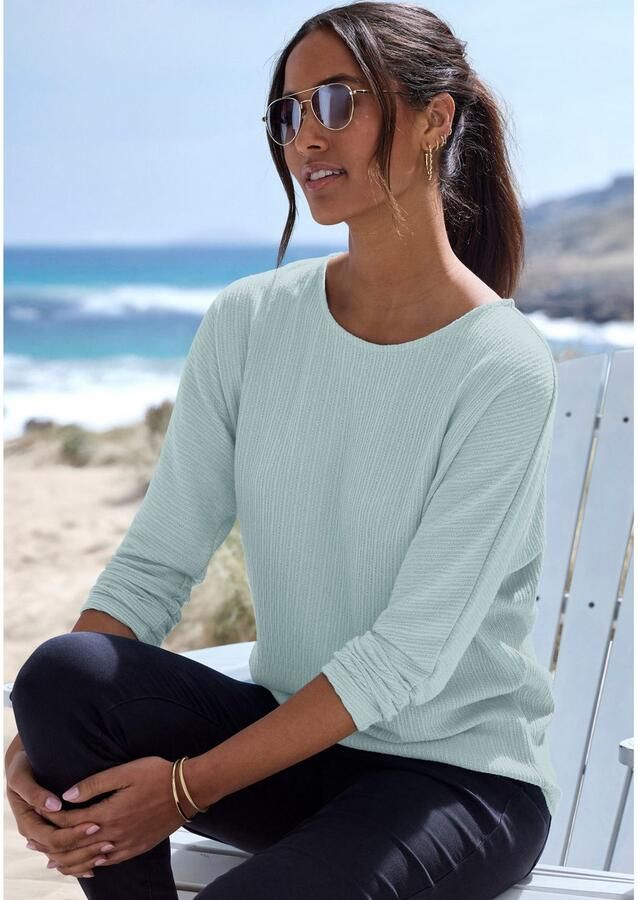 Vivance Shirt met lange mouwen In modieuze structuur-look van onderhoudsvriendelijke breikwaliteit met viscose