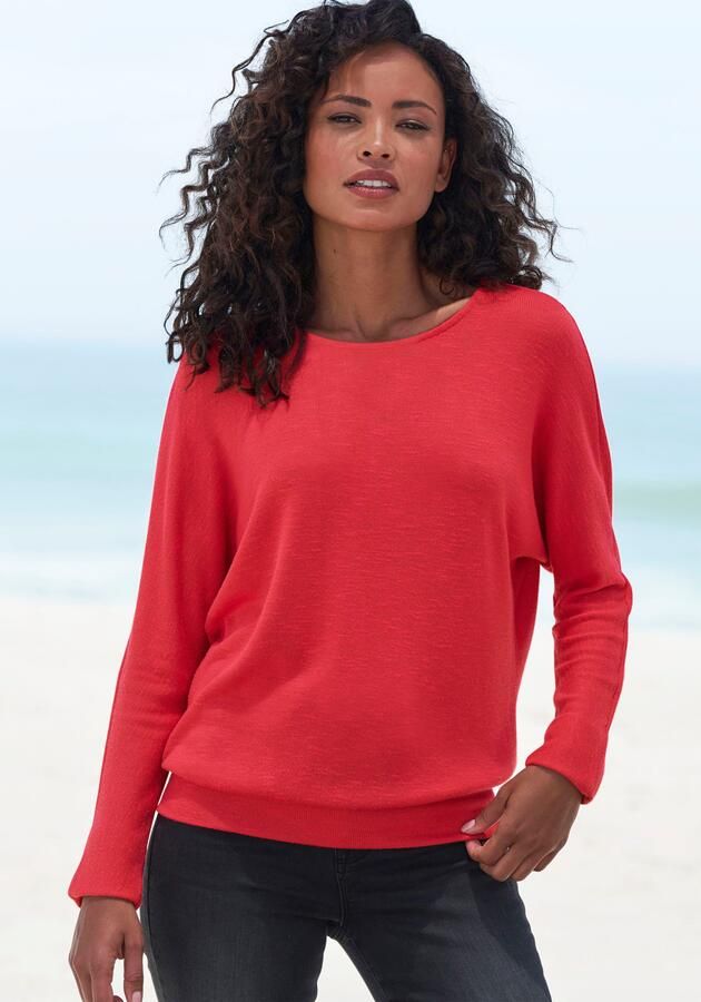 Vivance Shirt met lange mouwen Met brede tailleband van gestructureerd fijn breiwerk met viscose - Foto 5