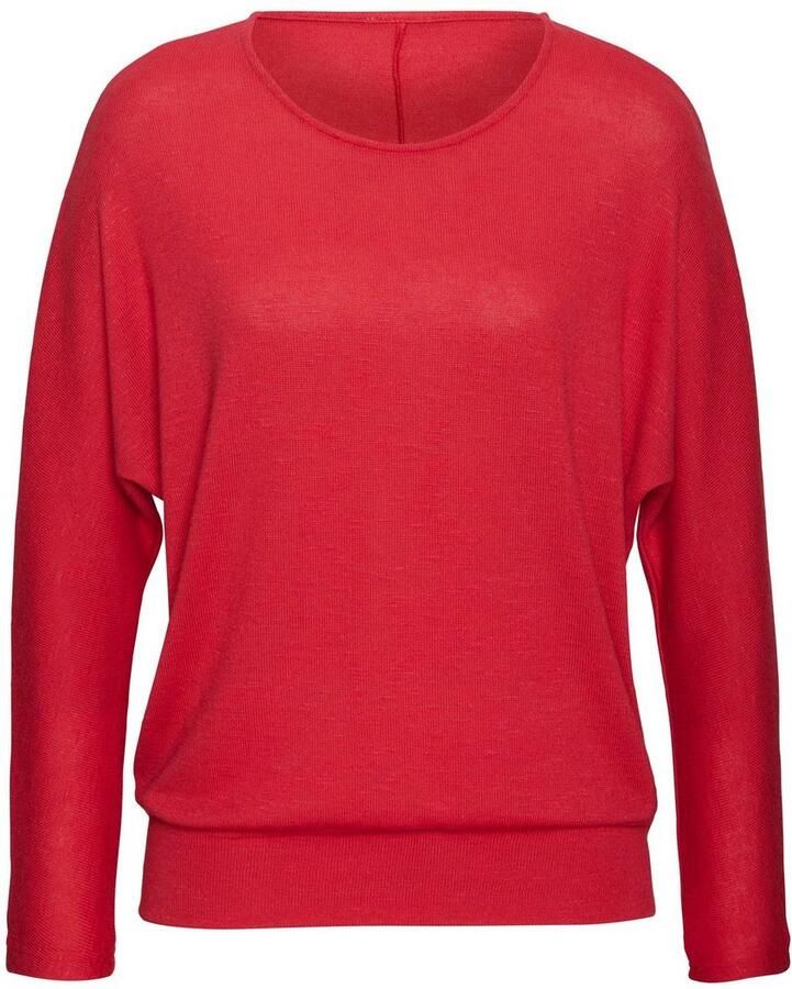 Vivance Shirt met lange mouwen Met brede tailleband van gestructureerd fijn breiwerk met viscose