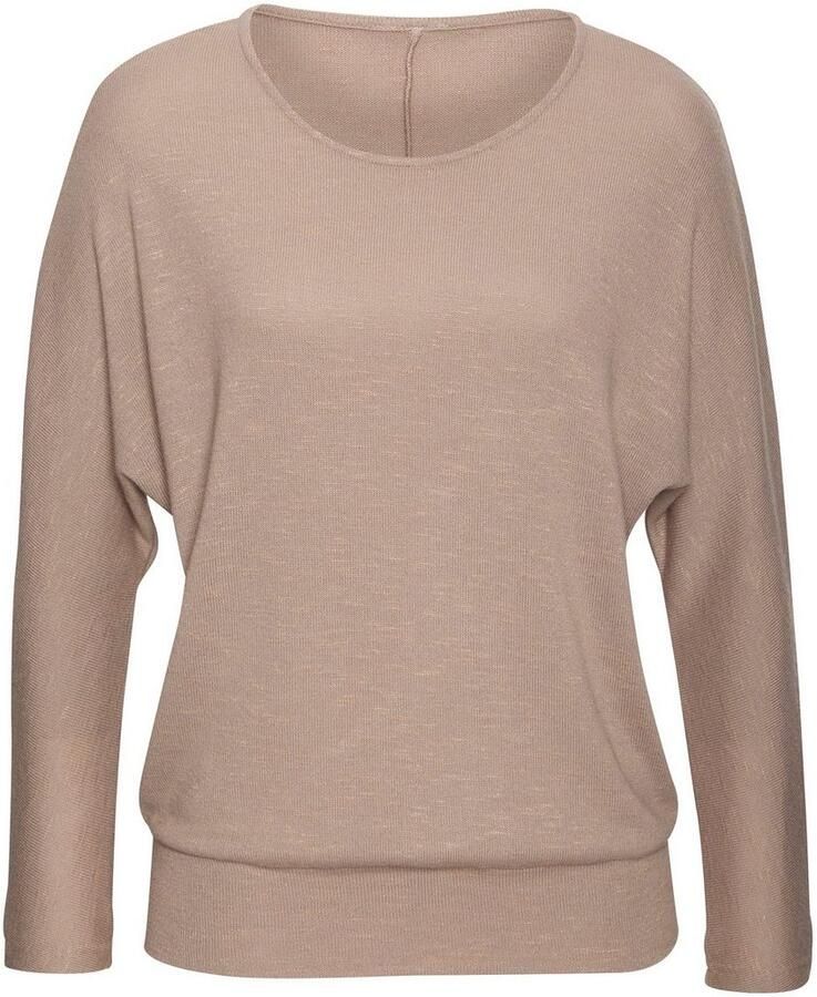 Vivance Shirt met lange mouwen Met brede tailleband van gestructureerd fijn breiwerk met viscose