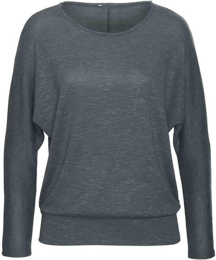 Vivance Shirt met lange mouwen Met brede tailleband van gestructureerd fijn breiwerk met viscose