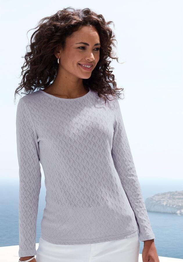 Vivance Shirt met lange mouwen Met modieus ajourpatroon (1-delig) - Foto 4