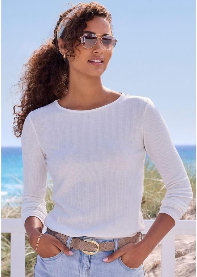 Vivance Shirt met lange mouwen Met modieuze ribstructuur gemaakt van soepelvallende kwaliteit met viscose (Set van 2) - Foto 3