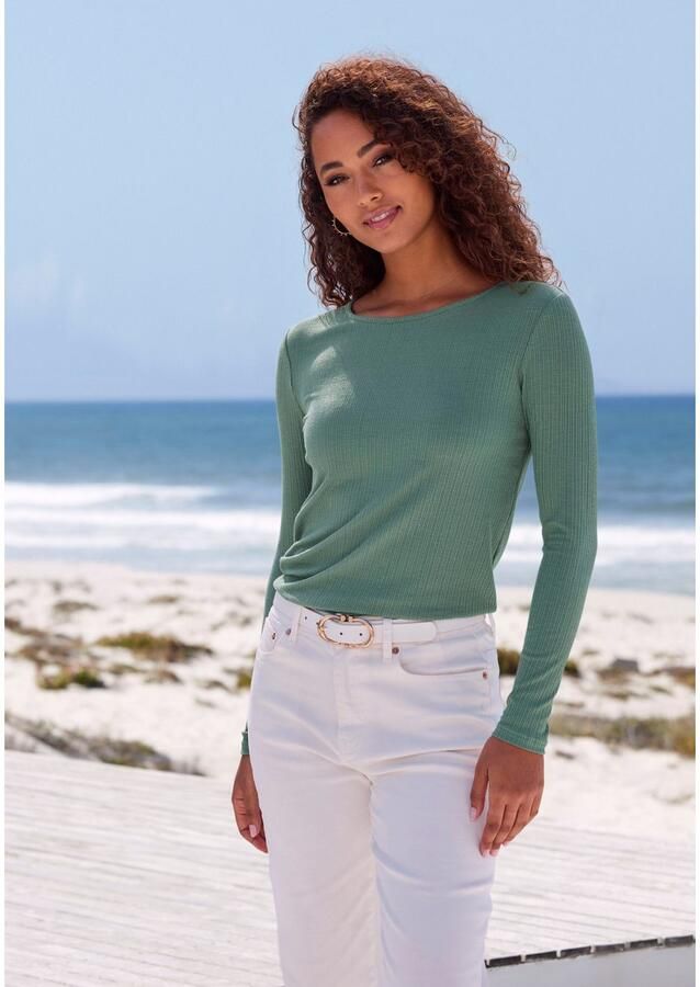 Vivance Shirt met lange mouwen Met modieuze ribstructuur gemaakt van soepelvallende kwaliteit met viscose - Foto 2