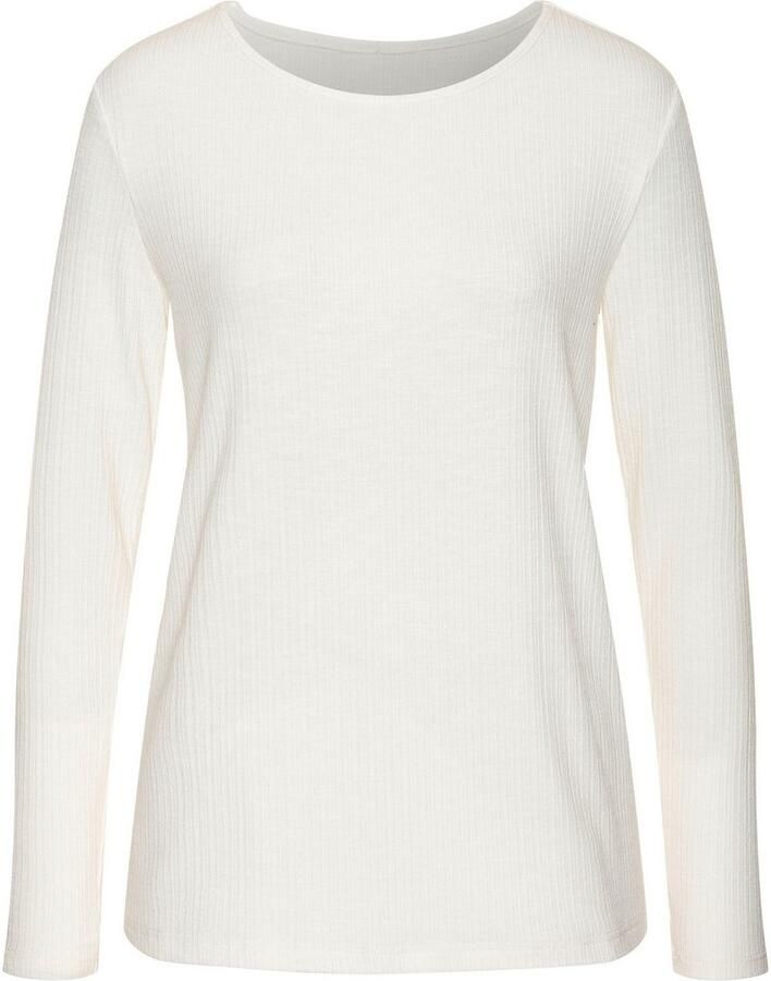 Vivance Shirt met lange mouwen Met modieuze ribstructuur gemaakt van soepelvallende kwaliteit met viscose