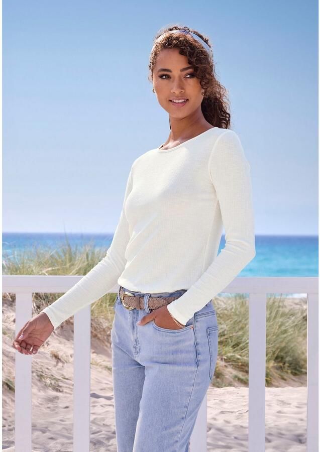 Vivance Shirt met lange mouwen Met modieuze ribstructuur gemaakt van soepelvallende kwaliteit met viscose - Foto 2