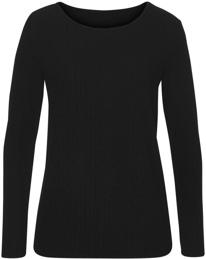 Vivance Shirt met lange mouwen Met modieuze ribstructuur gemaakt van soepelvallende kwaliteit met viscose