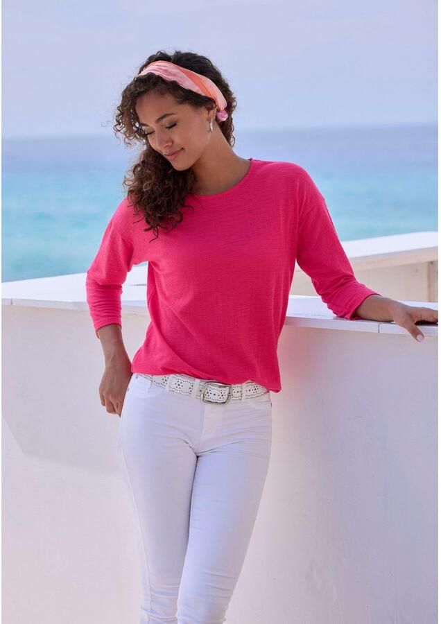 Vivance Shirt met lange mouwen Met modieuze structuur van kreukvrije kwaliteit met katoen - Foto 3