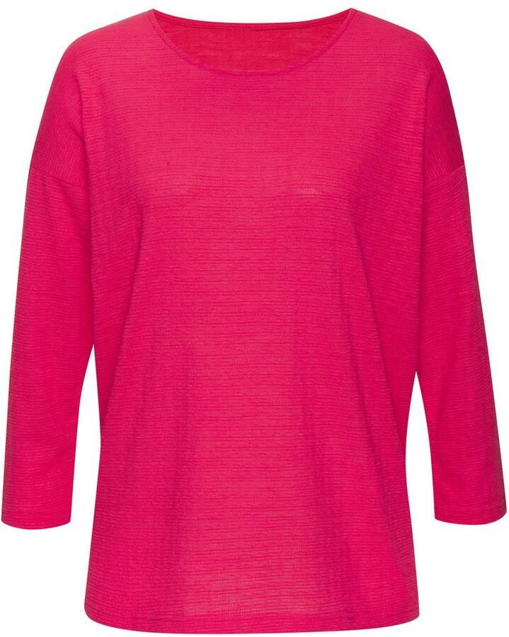 Vivance Shirt met lange mouwen Met modieuze structuur van kreukvrije kwaliteit met katoen