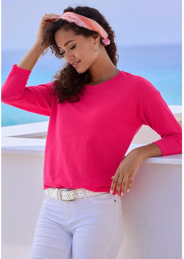 Vivance Shirt met lange mouwen Met modieuze structuur van kreukvrije kwaliteit met katoen (Set van 2) - Foto 4