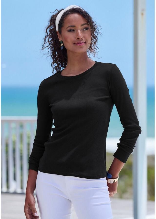 Vivance Shirt met lange mouwen Van modieus ribmateriaal (Set van 2) - Foto 5