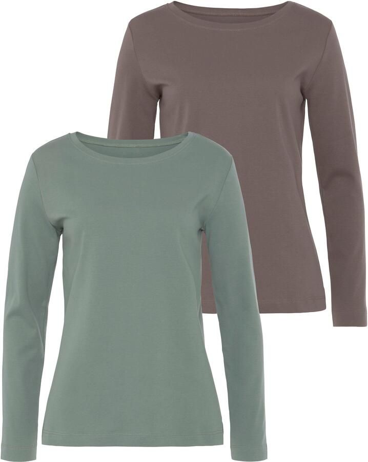 Vivance Shirt met lange mouwen Van puur katoen van licht verwarmende interlock kwaliteit (2-delig Set van 2) - Foto 5