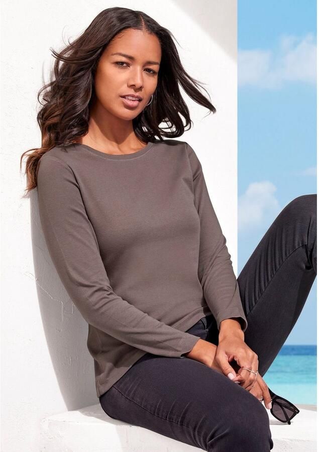 Vivance Shirt met lange mouwen Van puur katoen van licht verwarmende interlock kwaliteit (2-delig Set van 2) - Foto 4