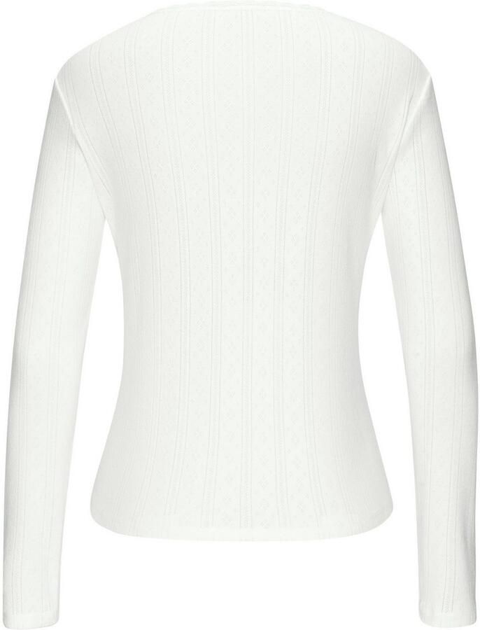 Vivance Shirt met lange mouwen van zacht pointelle-breisel met kant (Set van 2) - Foto 3