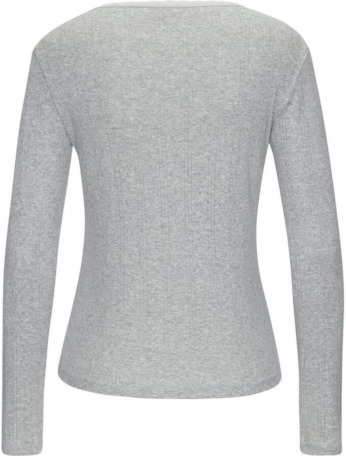 Vivance Shirt met lange mouwen van zacht pointelle-breisel met kant (Set van 2) - Foto 3