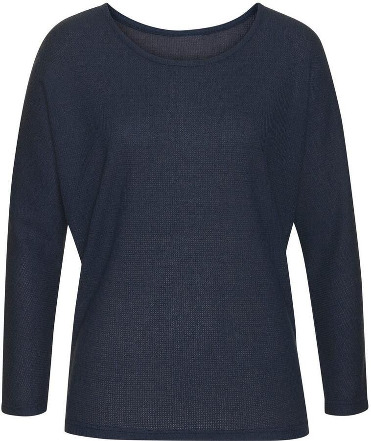 Vivance Shirt met lange mouwen Van zachte structuurbreiwerk gemaakt van kreukvrij materiaal