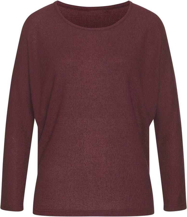 Vivance Shirt met lange mouwen Van zachte structuurbreiwerk gemaakt van kreukvrij materiaal