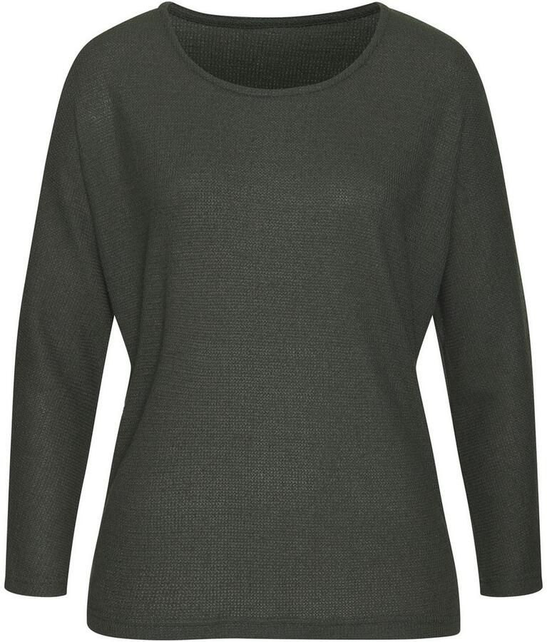 Vivance Shirt met lange mouwen Van zachte structuurbreiwerk gemaakt van kreukvrij materiaal