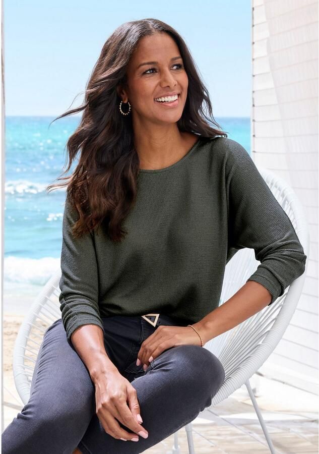 Vivance Shirt met lange mouwen Van zachte structuurbreiwerk gemaakt van kreukvrij materiaal - Foto 3