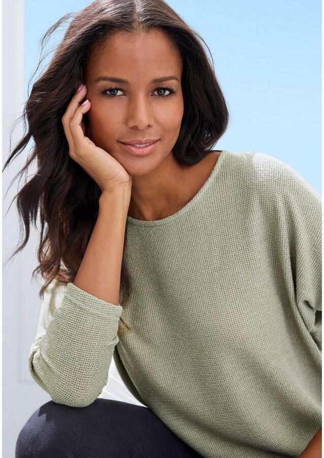 Vivance Shirt met lange mouwen Van zachte structuurbreiwerk gemaakt van kreukvrij materiaal - Foto 2