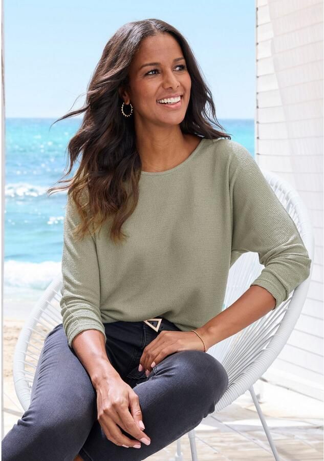 Vivance Shirt met lange mouwen Van zachte structuurbreiwerk gemaakt van kreukvrij materiaal - Foto 4