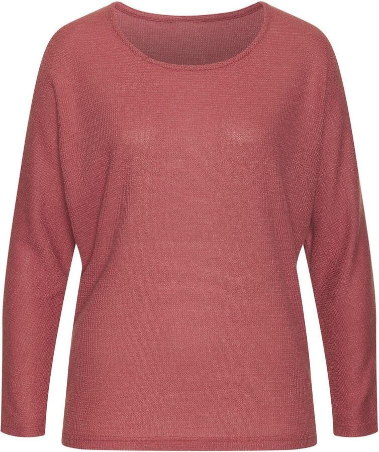 Vivance Shirt met lange mouwen Van zachte structuurbreiwerk gemaakt van kreukvrij materiaal