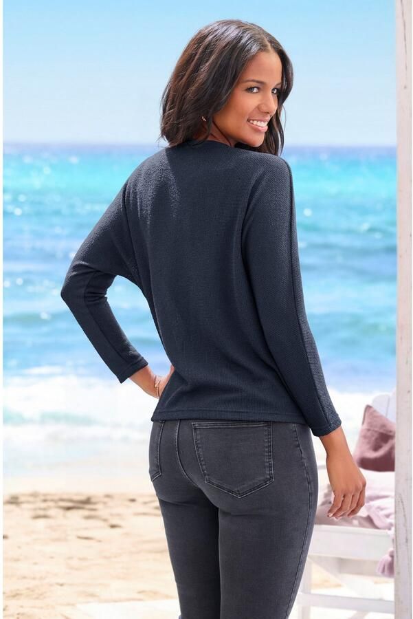 Vivance Shirt met lange mouwen Van zachte structuurbreiwerk gemaakt van kreukvrij materiaal - Foto 4