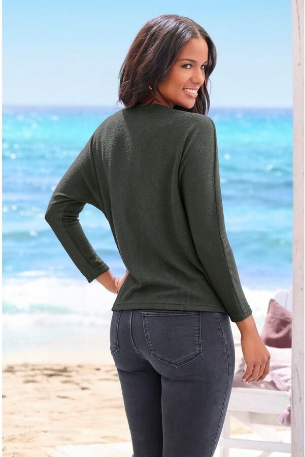 Vivance Shirt met lange mouwen Van zachte structuurbreiwerk gemaakt van kreukvrij materiaal - Foto 5