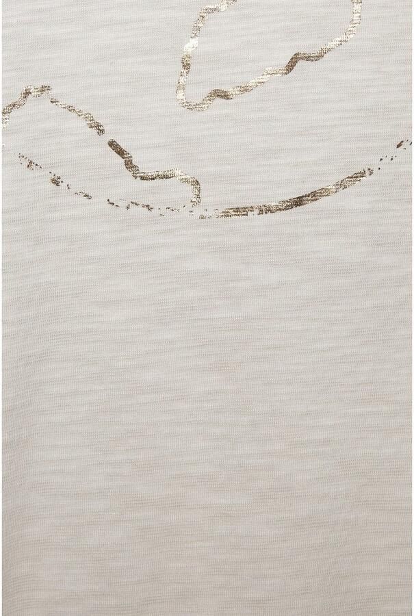 Vivance Shirt met ronde hals Met goudkleurige glanzende frontprint (1-delig) - Foto 3